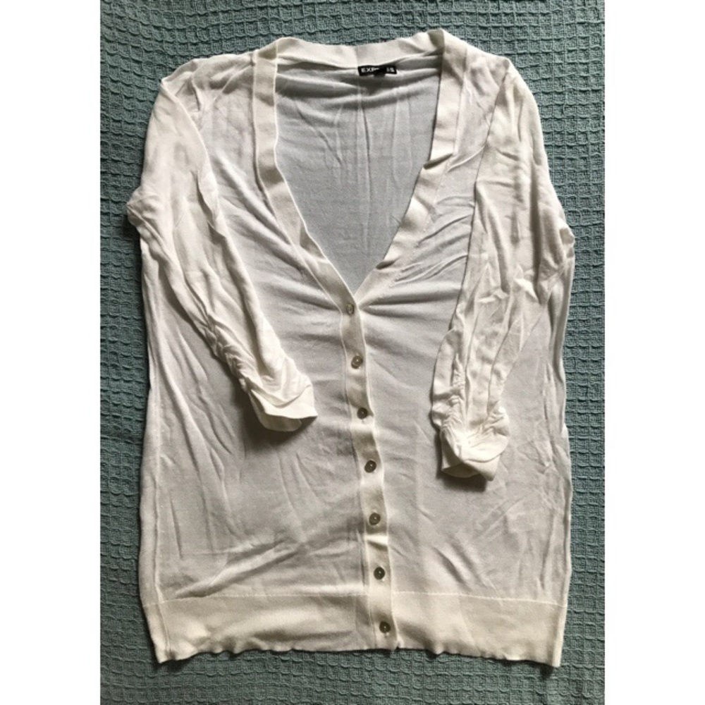 Express white cardigan